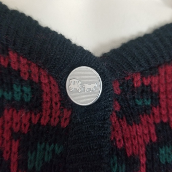 Vintage leopard print cardigan, red, green black - Picture 3 of 6